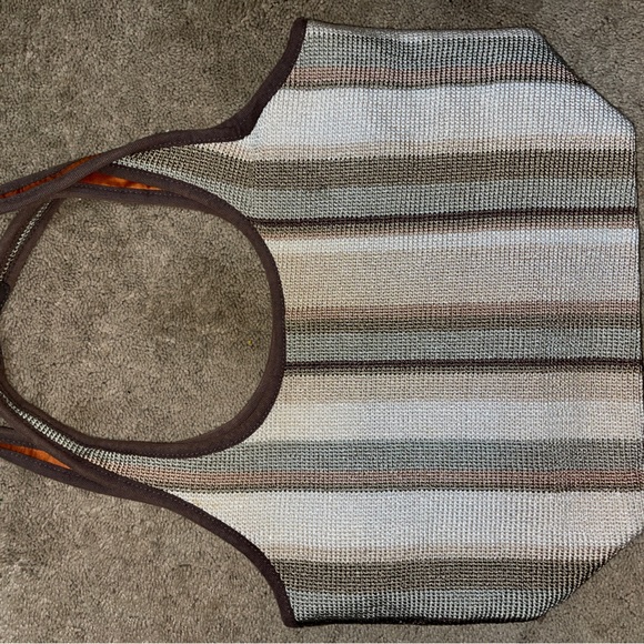 The Sak Brown Purse Orange Satin Lining - Picture 1 of 4